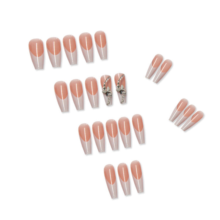 Crystal Butterfly French Press On Nails