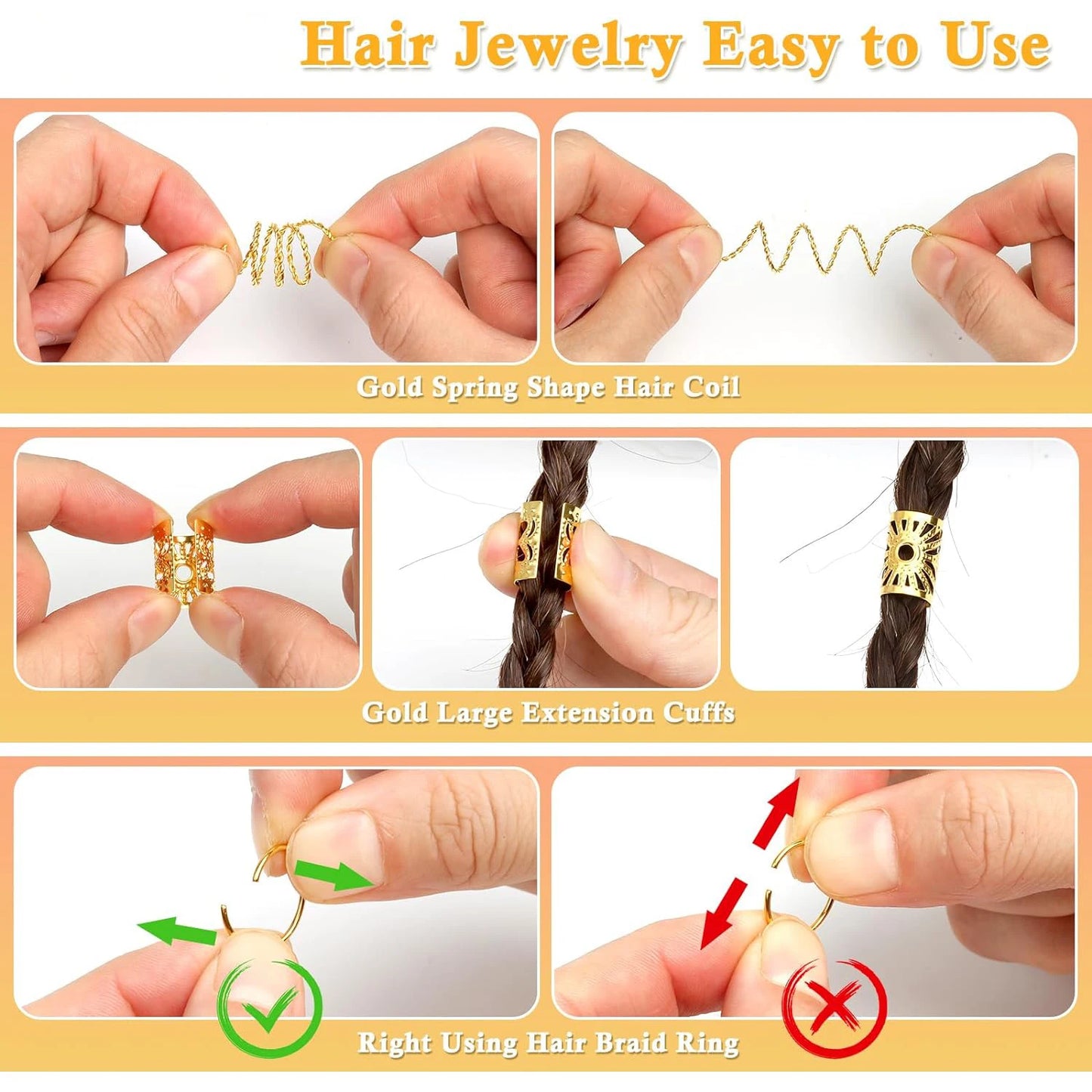 50/pc Hair Cuff Accessories