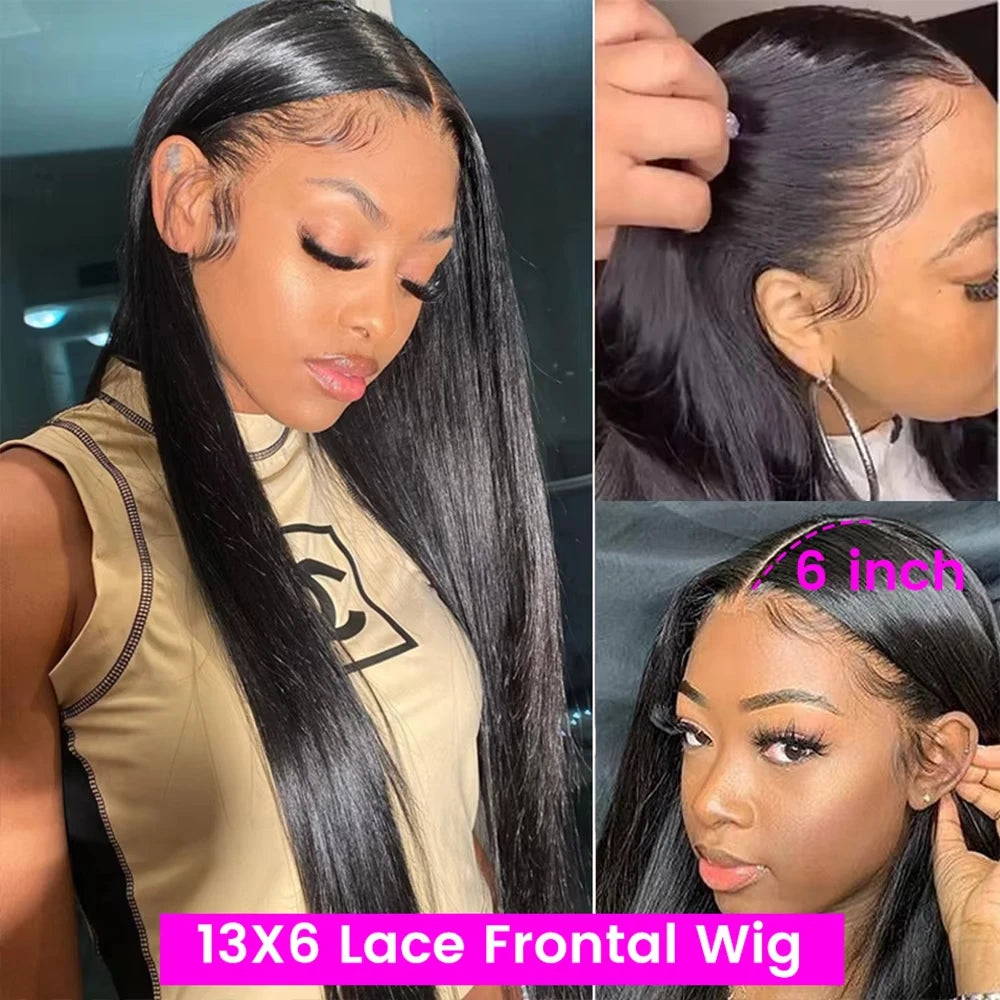 250Density 13x4/5/6 Bone Straight Lace Front Wig