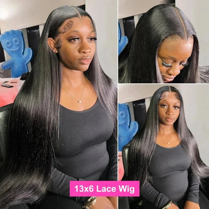 250Density 13x4/5/6 Bone Straight Lace Front Wig